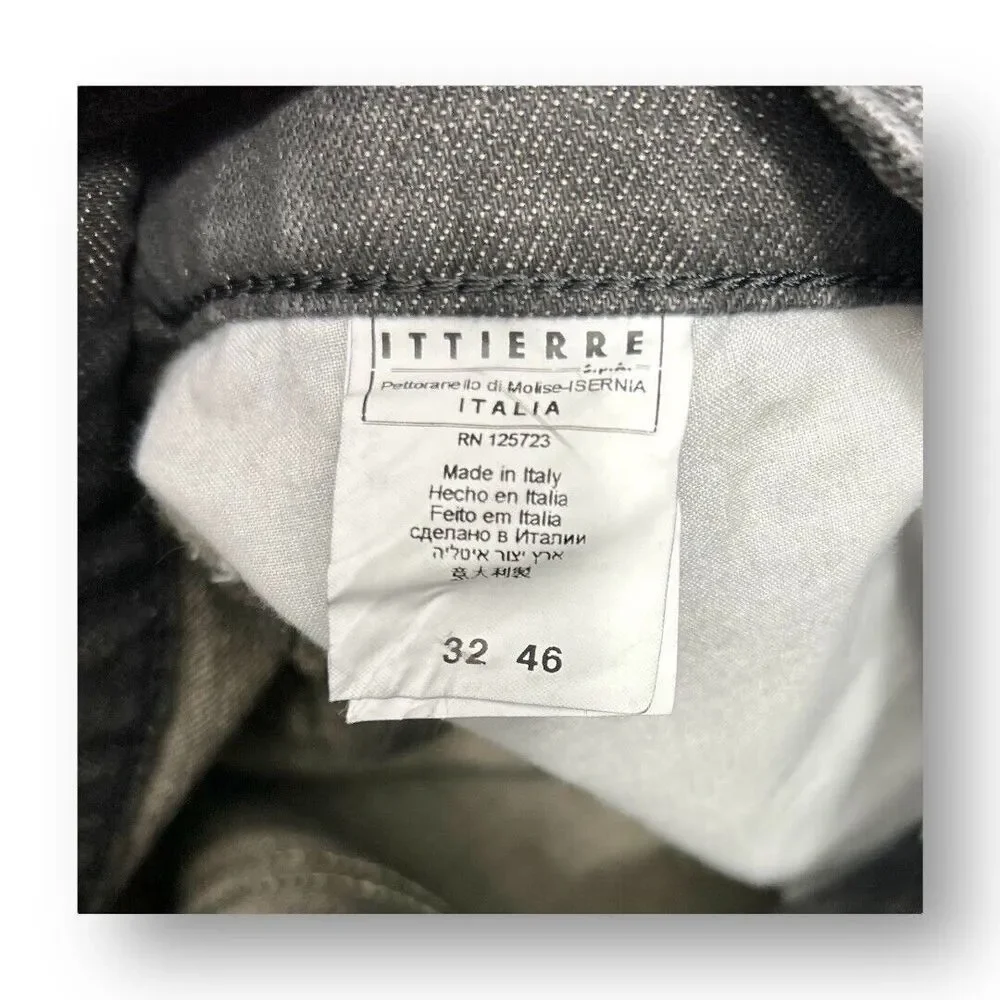 Fiorucci Ittierre Black Faded Italian Denim Jeans Straight Leg Rare Find Mens 32